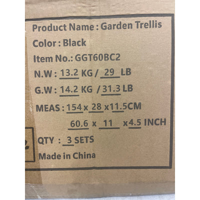 SCENDOR 6-Pack Garden Trellis for Vines and Climbing Plants Outdoor - Black