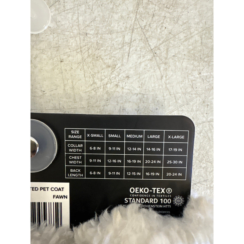 UGG Sherpa Quilted Pet Coat, Hook & Loop Straps, Soft & Cozy Tan Xtra Small Size