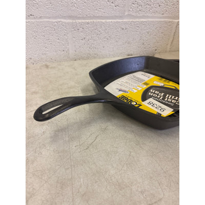 Lodge Cast Iron Grill Pan, Square, 10.5 Inch Seasoned - Cooking Skillet - Black