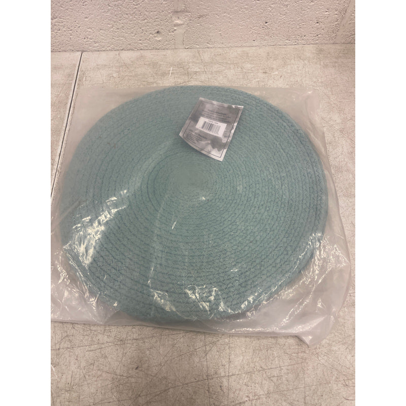 Better Trends set-of-4 Place MatsCotton Heat-Resistant 15" Round Set of 4, Aqua