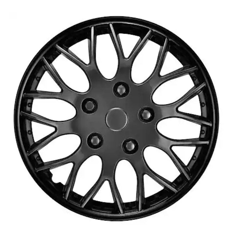 4-Pack AutoCraft 16" Wheel Cover 10-Spoke Charcoal/Ice Black High Impact Plastic