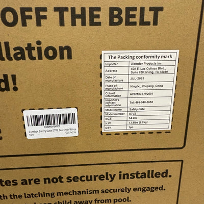 Cumbor 29.7-54.2" Wide Baby Gate Self Closing Dog Gate Pressure Mounted - White