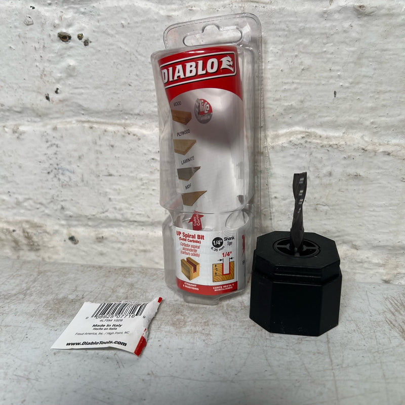 DIABLO 1/4 in. x 1 in. Carbide Up Spiral Router Bit, For Wood