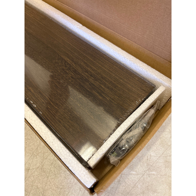 Set-of-2 Floating Shelves for Wall 24-Inch Light Wood Shelves, Modern, BROWN