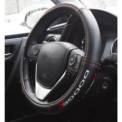 Plasticolor Dodge Deluxe Steering Wheel Cover, Leather-Like, Fits 14.5-15.5"