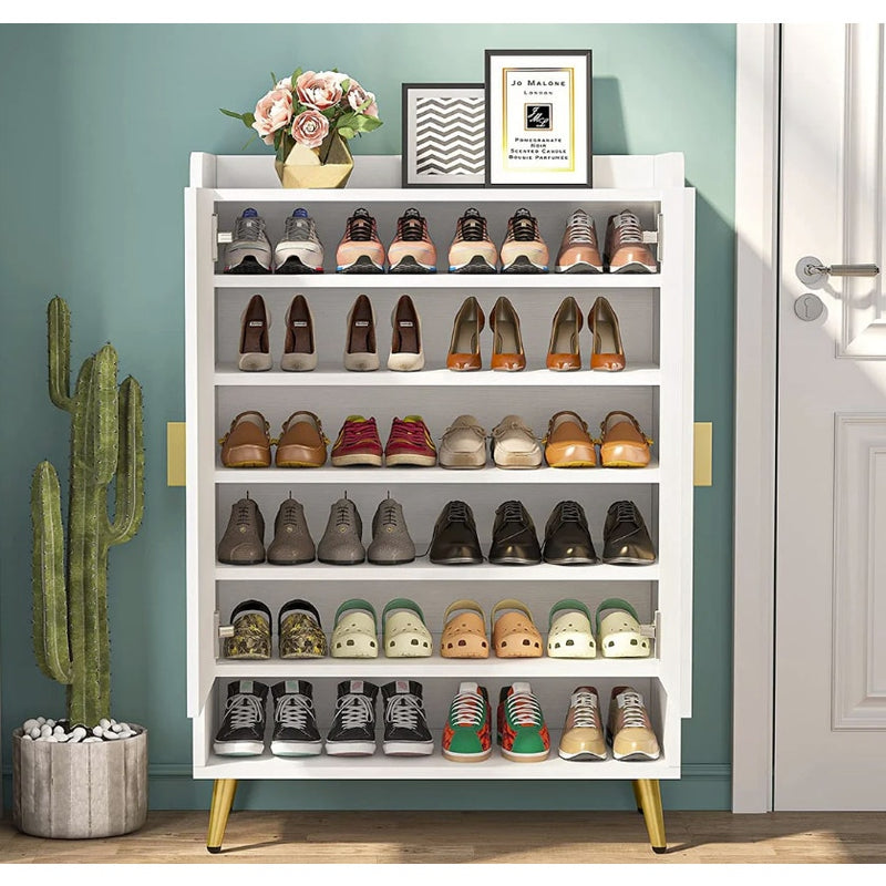 Tribesigns - 7-Tier Shoe Cabinet, Adjustable Shoe Storage Organizer w 2 Doors