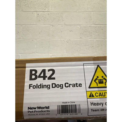 Single Door Dog Crate Leak-Proof Pan 42"L x 28"W x 31"H - Black