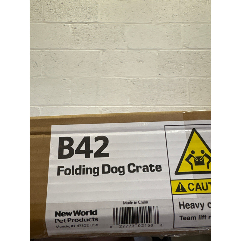 Single Door Dog Crate Leak-Proof Pan 42"L x 28"W x 31"H - Black
