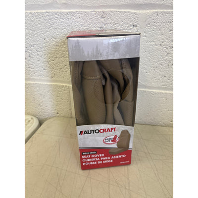 1-PACK AutoCraft Car/SUV Seat Cover Tan PU Leather Universal Fit, High Back