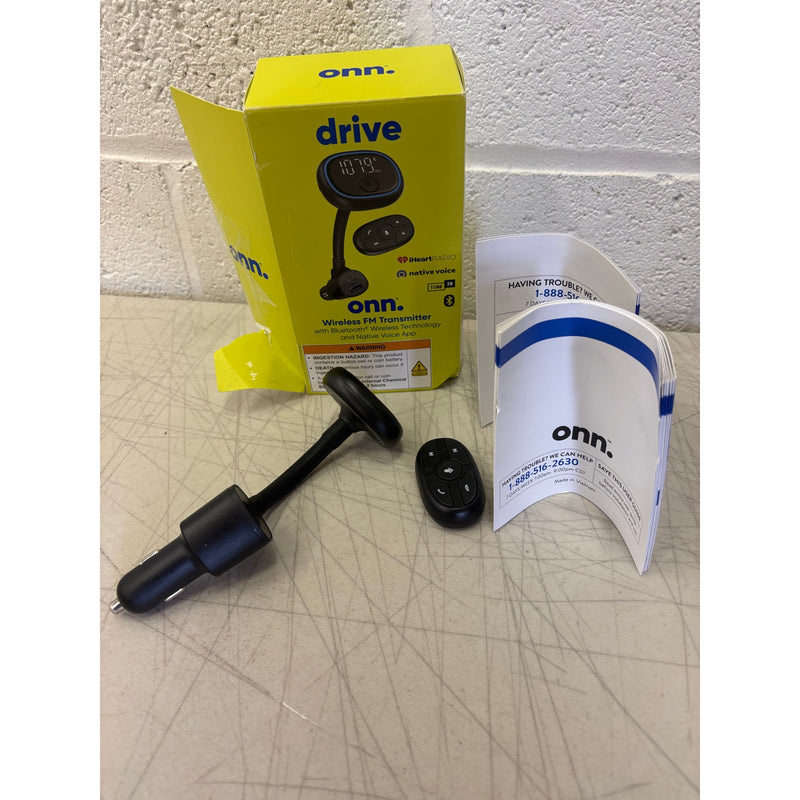 onn. Bluetooth Wireless FM Transmitter with Native Voice App Compatible