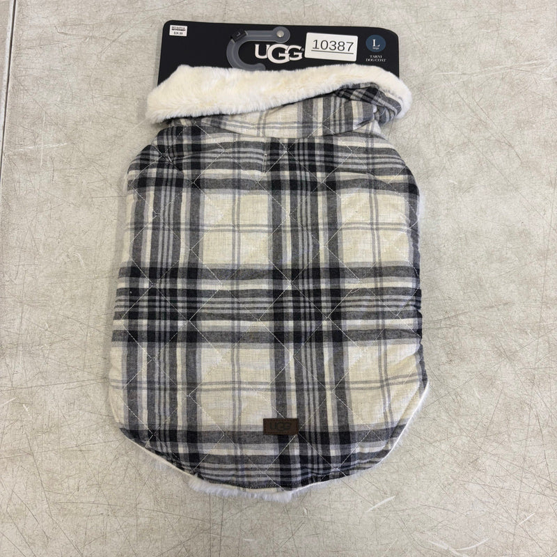 UGG for Pet Tarni Dog Coat, Pet Sweater, 14-16" Collar, Gray Plaid - Large