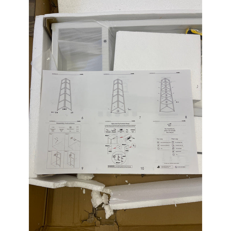 Tribesigns 5-Tier Corner Shelves 70" Tall Corner Ladder Shelf Bookshelf White