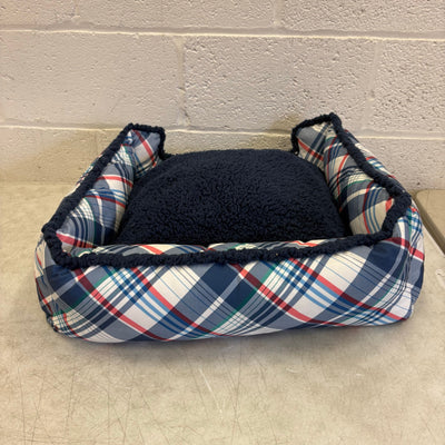 Nautica Rectangle Pet Bed 24" x 22" x 8" Dog Bed Plaid Multicolor Design - Small