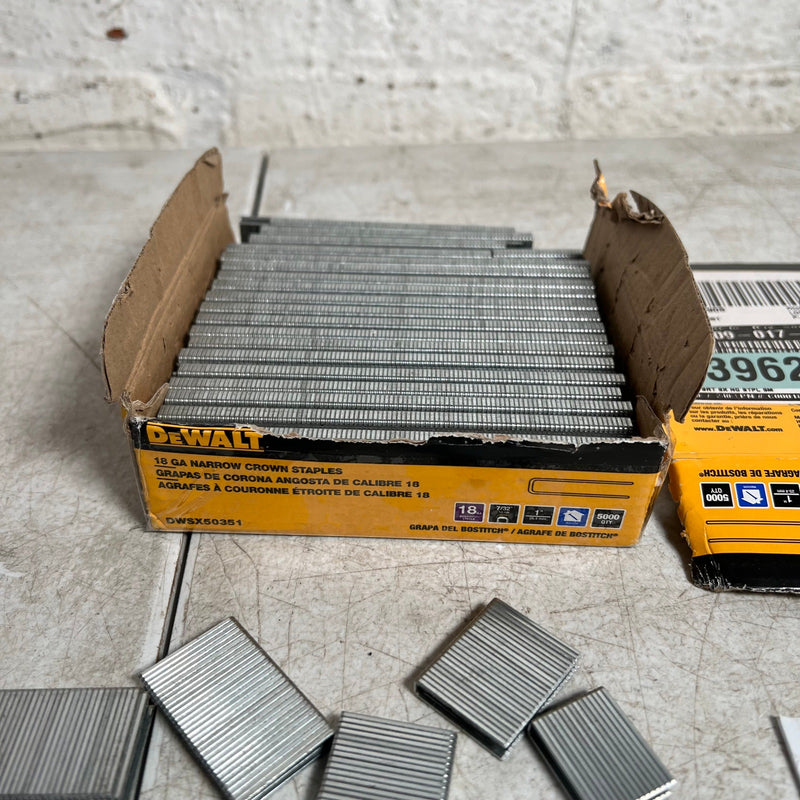 Dewalt 1 in. Leg x 7/32 in. 18-Gauge Crown Glue Collated Steel Staples, 5,000pcs