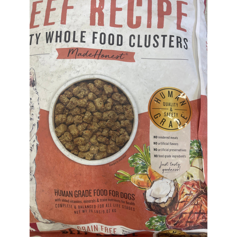 The Honest Kitchen Whole Food Clusters Grain Free Beef Dry Dog Food, 20 lb Bag
