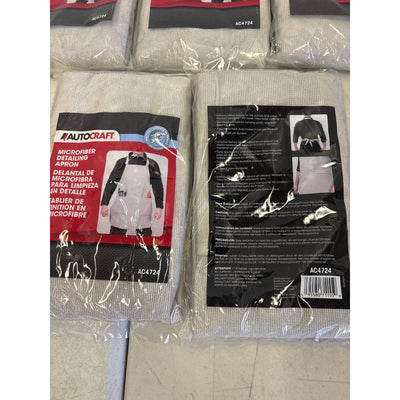 PACK-OF-5 AutoCraft Detailing Apron Microfiber Water Resistant Lightweight, Gray