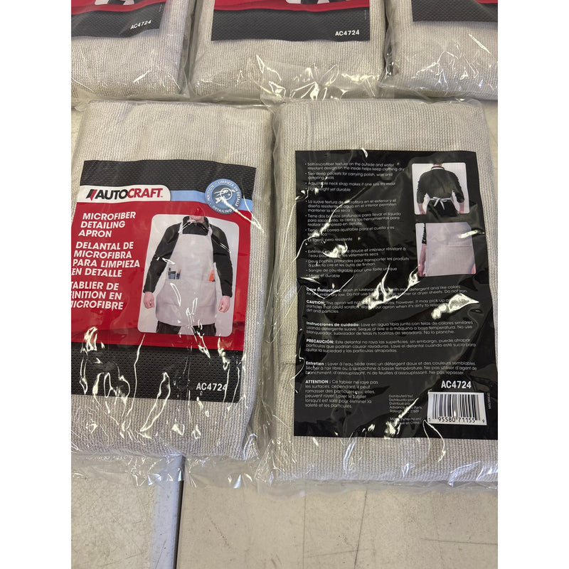 PACK-OF-5 AutoCraft Detailing Apron Microfiber Water Resistant Lightweight, Gray