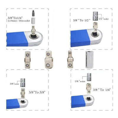 15" Offset Extension Wrench, Impact-Ready 1/4'', 3/8'', 1/2'' Square 1/4'' Drill