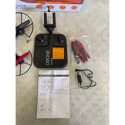 Sharper Image Drone Mach X Outdoor Video Streaming Camera 200 Ft Range - Black