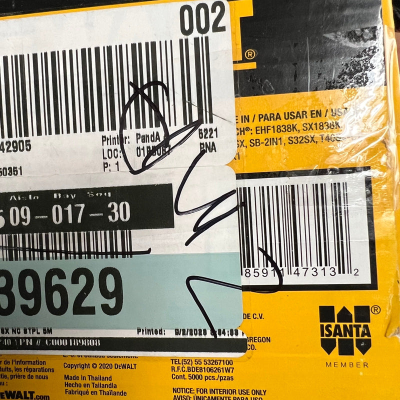 Dewalt 1 in. Leg x 7/32 in. 18-Gauge Crown Glue Collated Steel Staples, 5,000pcs