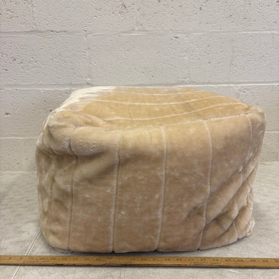 Soft Plush Pouf Ottoman Chair, 22"W x 22"L x 13"H, Living Room - Tan Box Design
