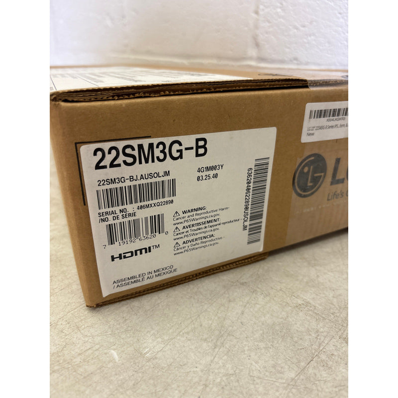 LG 22" 1920x1080 Full HD LCD Integrated Pro:Idiom Display Monitor 22SM3G-B