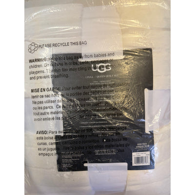 UGG Quincy 3pc Full/Queen Quilt Set, 1 Quilt & 2 Shams, Soft & Cozy - White