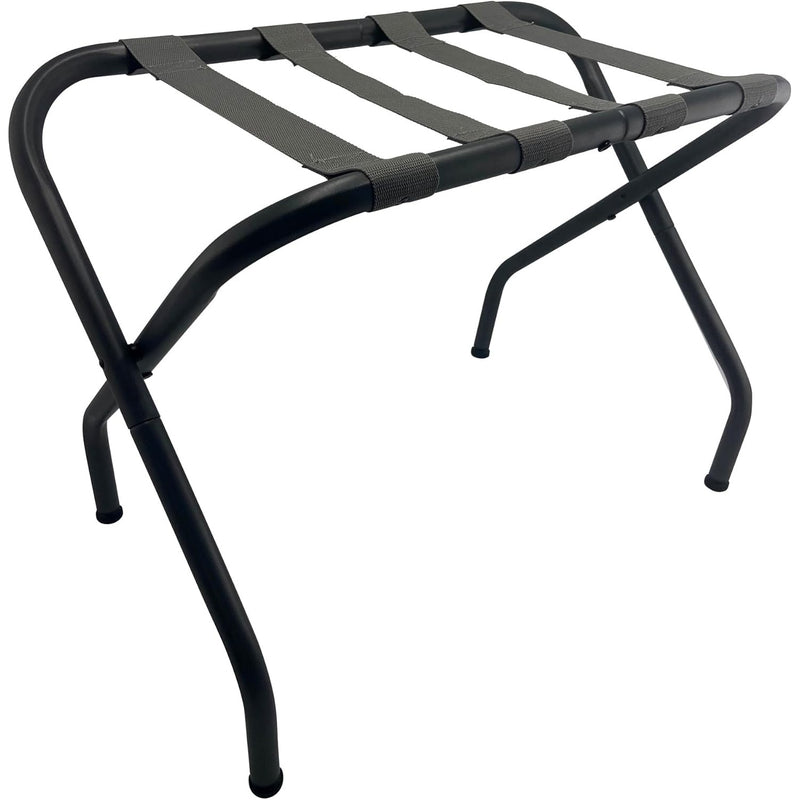 (Set of 2) Luggage Racks: Durable Steel Portable Folding Suitcase Stand - Gray