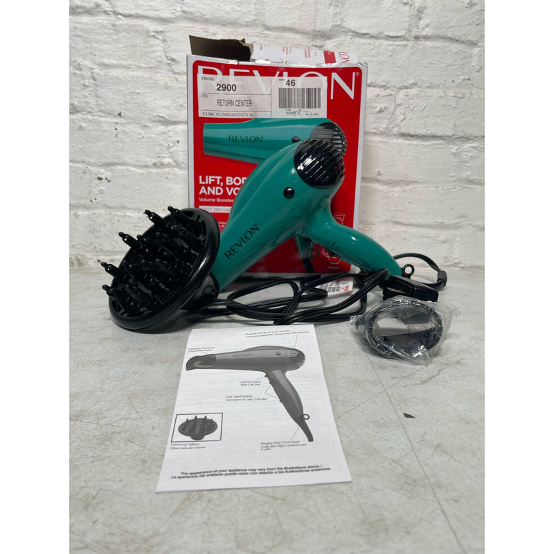 Revlon Volume Booster Hair Dryer | 1875W for Voluminous Lift and Body, (Green)