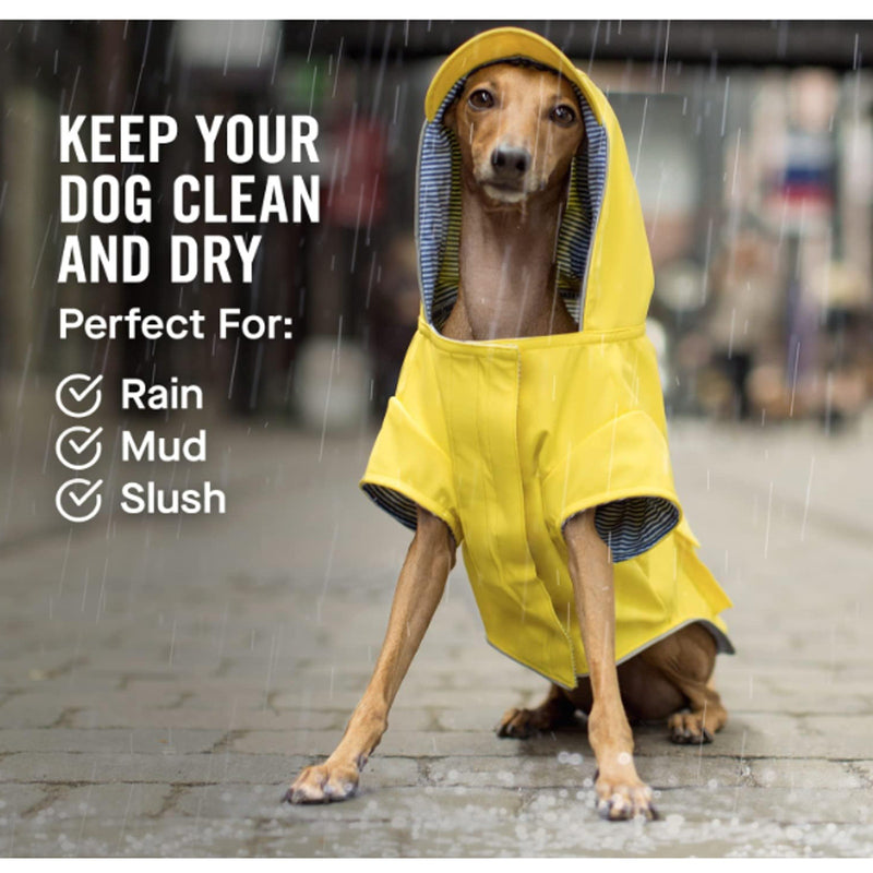 Canada Pooch Torrential Tracker Dog Rain Jacket 16" Back w Pockets, Reflective