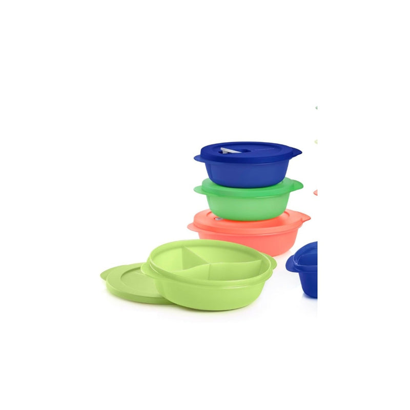 Tupperware CrystalWave - Juego de 16 recipientes para almacenar alimentos, redondos, multicolor