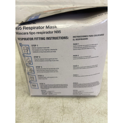 LOT-OF-40 HDX N95 Disposable Adult Respirator Mask Head Strap Medium/Large White