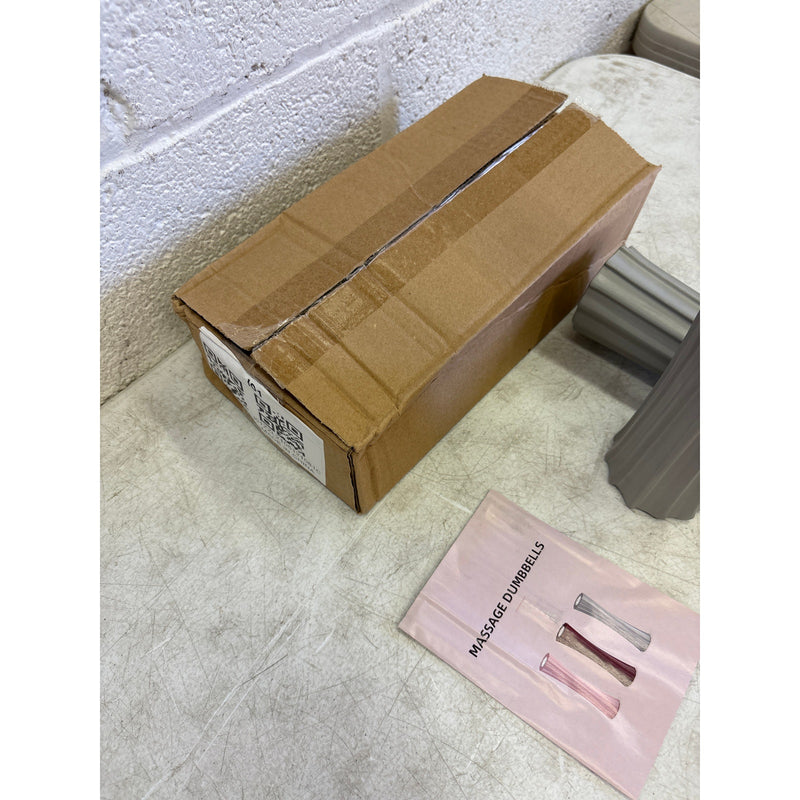 Set-of-2, 4.4-lb Yoga Foam Shaft Roller Dumbbell Hand Weights, Soft - Gray