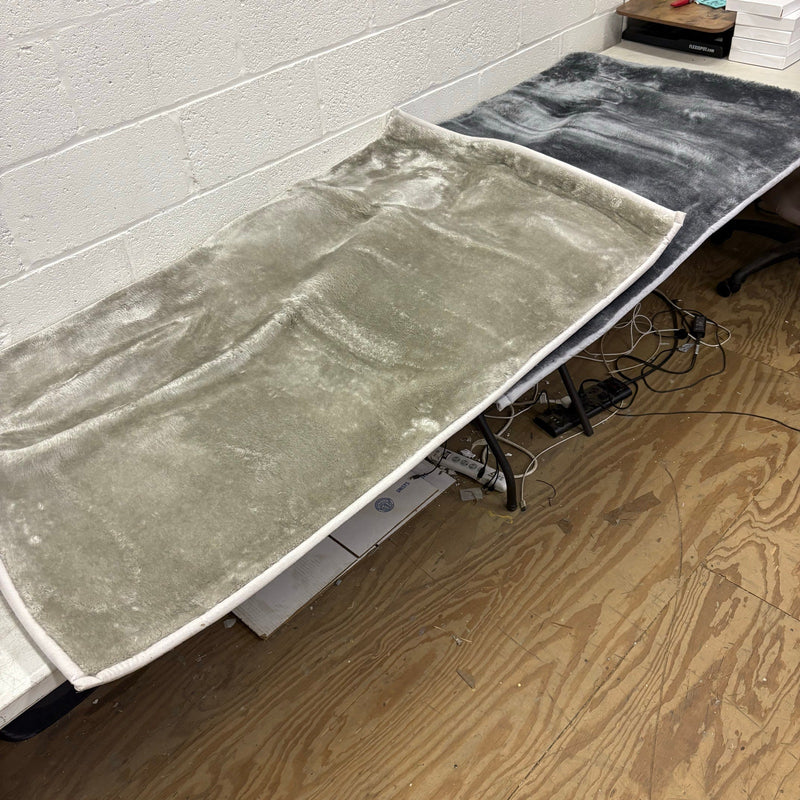 Set-of-2 Large Soft Fuzzy Rugs, 34" x 60" Area Rug, Home Decor, Non Slip - Gray