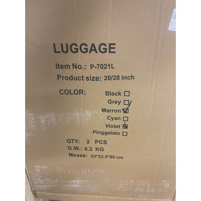 GinzaTravel PP Material Luggage Expandable Hard 20" & 28" Suitcase w 360 Wheels