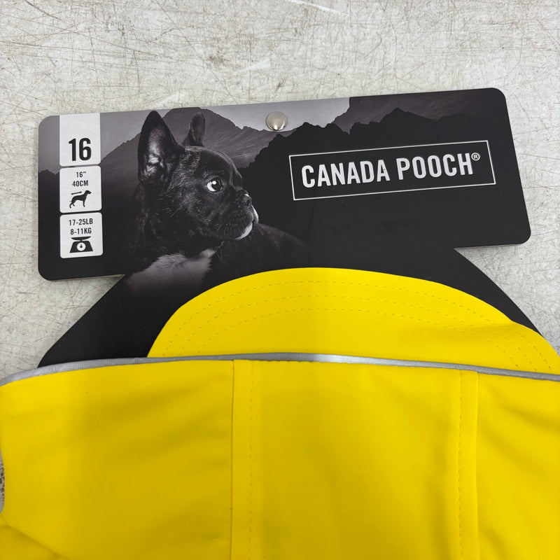 Canada Pooch Torrential Tracker Dog Rain Jacket 16" Back w Pockets, Reflective
