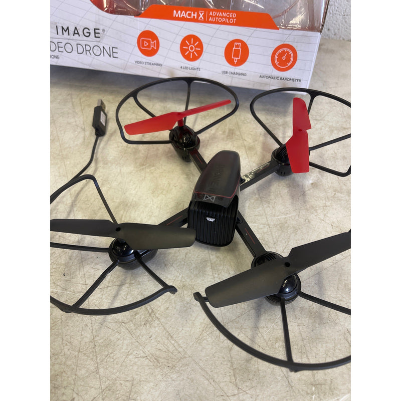 Sharper Image Drone Mach X Outdoor Video Streaming Camera 200 Ft Range - Black