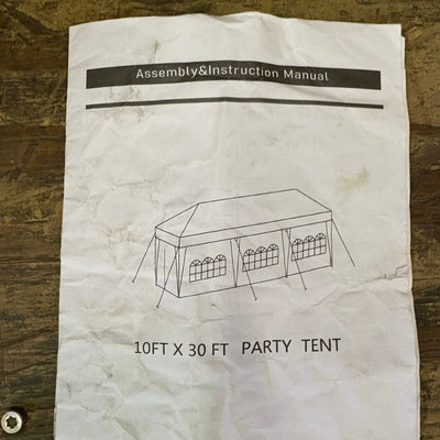 10' x 30' Outdoor White Waterproof Gazebo Canopy Tent w Removable Sidewalls