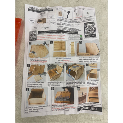 3-Pack Unununu Stackable Solid Wood Storage Chests Bins with Lids 19.5”W