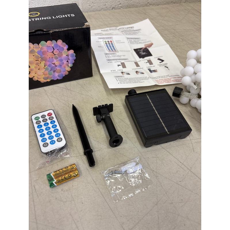 LumosGlow 55FT Solar Color-Changing String Lights 100LED, 1200mAh 8 Modes IP67