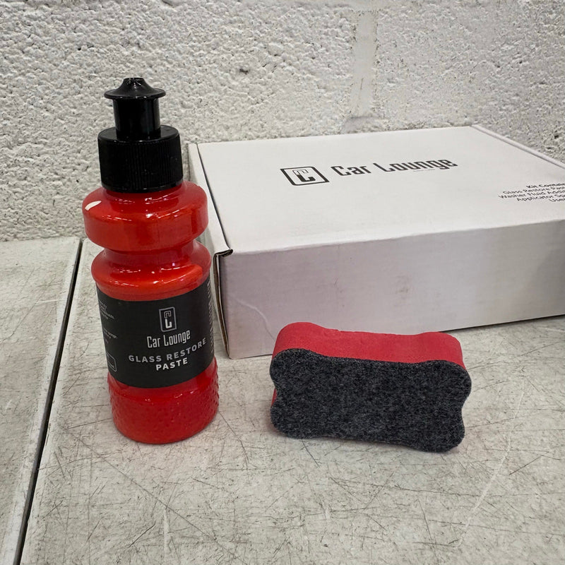 Car Glass Cleaning Kit, 3-Washer Fluid Additive, 1-Glass Restore Paste, 1-Sponge
