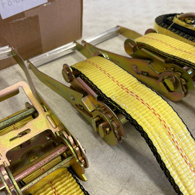 Waltyotur 4-Pcs Auto Lanyard Clip Ratchet Straps 2x96 Classic Yellow 3300 LB CAP