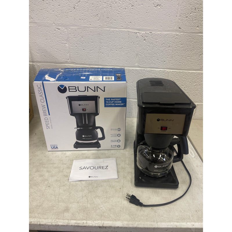 BUNN GRB Coffee Maker Velocity Brew 10-Cup Coffee Brewer, Black Drip Free Carafe