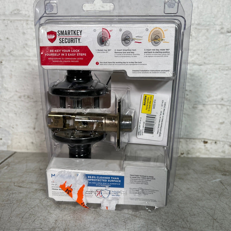 Kwikset SmartKey Security Wave Venetian Bronze Entry Lever KW1 1-3/4 in.