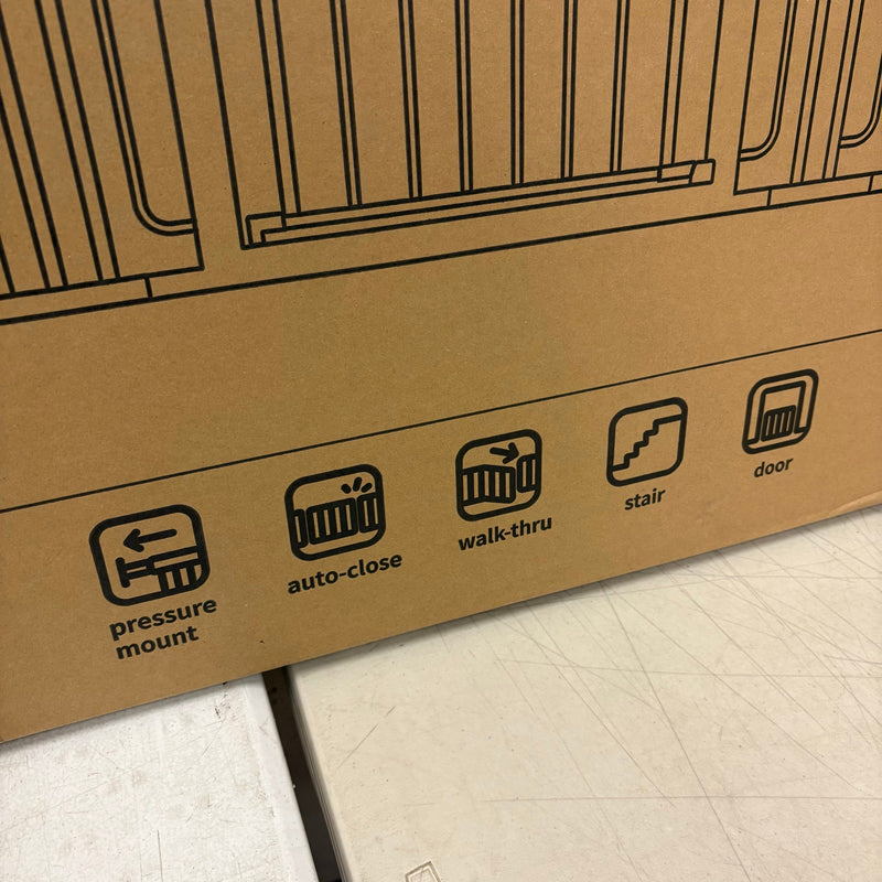 Cumbor 29.7-57" Wide Baby Gate Self Closing Dog Gate Pressure Mounted - Brown