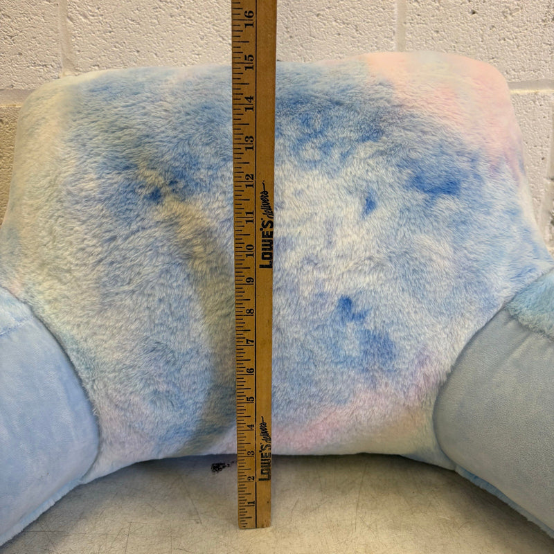 Soft Plush Backrest Pillow, 30"W x 15"H, Reading Pillow - Blue Tie Dye Design
