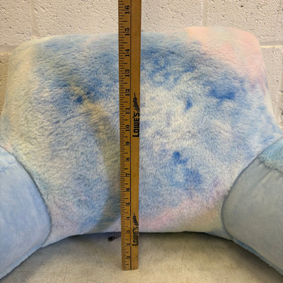 Soft Plush Backrest Pillow, 30"W x 15"H, Reading Pillow - Blue Tie Dye Design