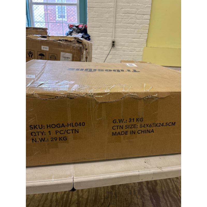 Tribesigns Round Dining Table 47" x 30" Kitchen Table, 2-Tier Storage Shelf