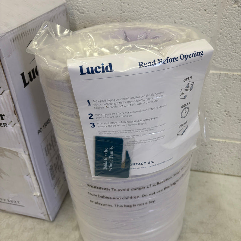 LUCID Lavender Infused 2" Memory Foam Mattress Topper Full Size w 5 Zones Purple