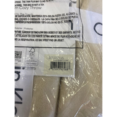 Calvin Klein Throw Blanket, Reversible Premium Plush Bedding Beige/Pink 50 x 70